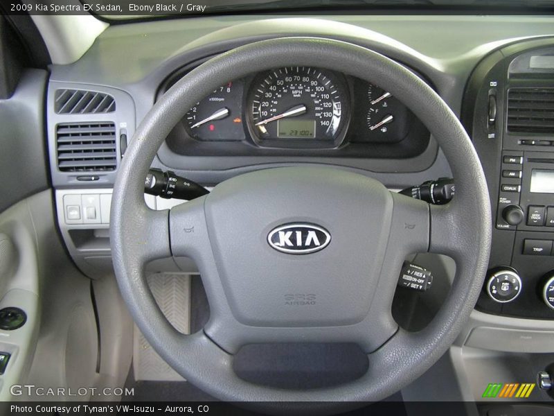 Ebony Black / Gray 2009 Kia Spectra EX Sedan