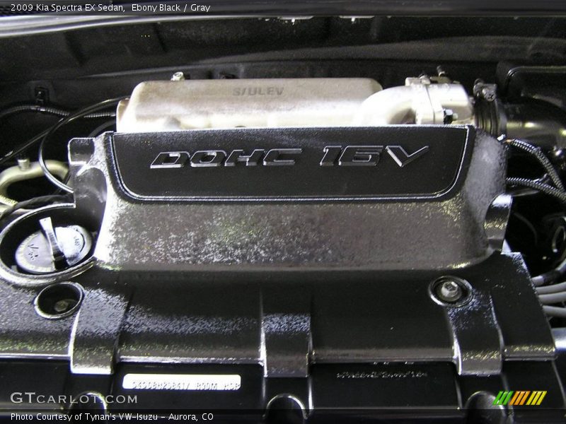 Ebony Black / Gray 2009 Kia Spectra EX Sedan