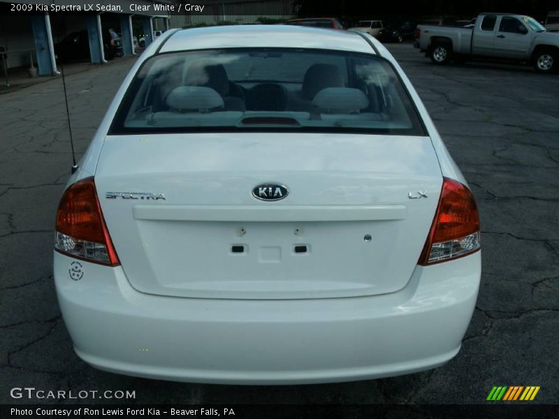 Clear White / Gray 2009 Kia Spectra LX Sedan