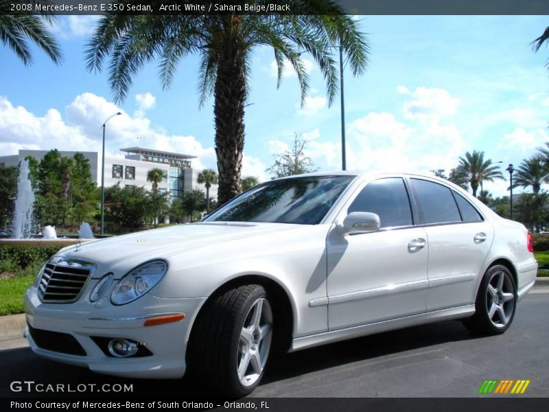 Arctic White / Sahara Beige/Black 2008 Mercedes-Benz E 350 Sedan