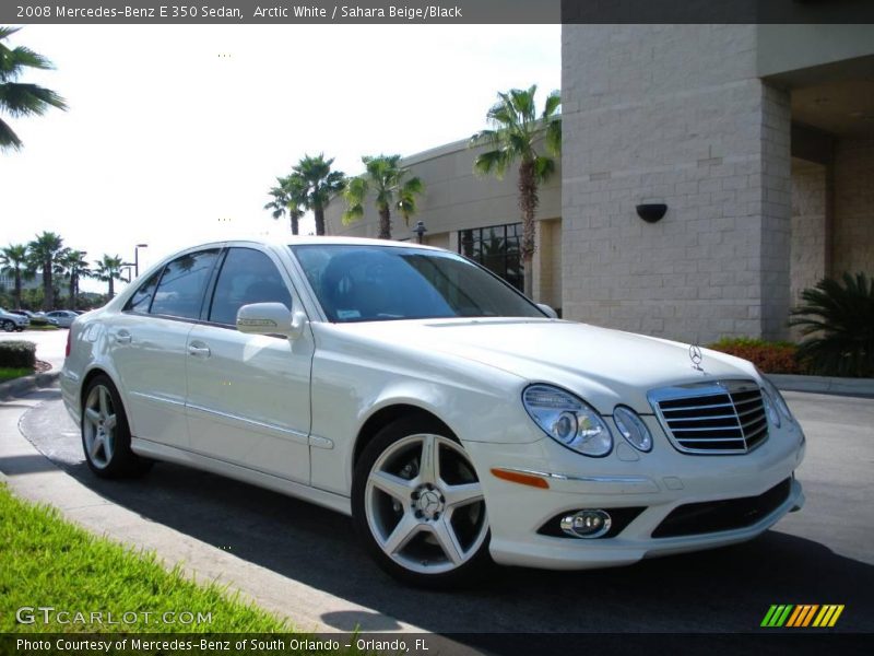 Arctic White / Sahara Beige/Black 2008 Mercedes-Benz E 350 Sedan