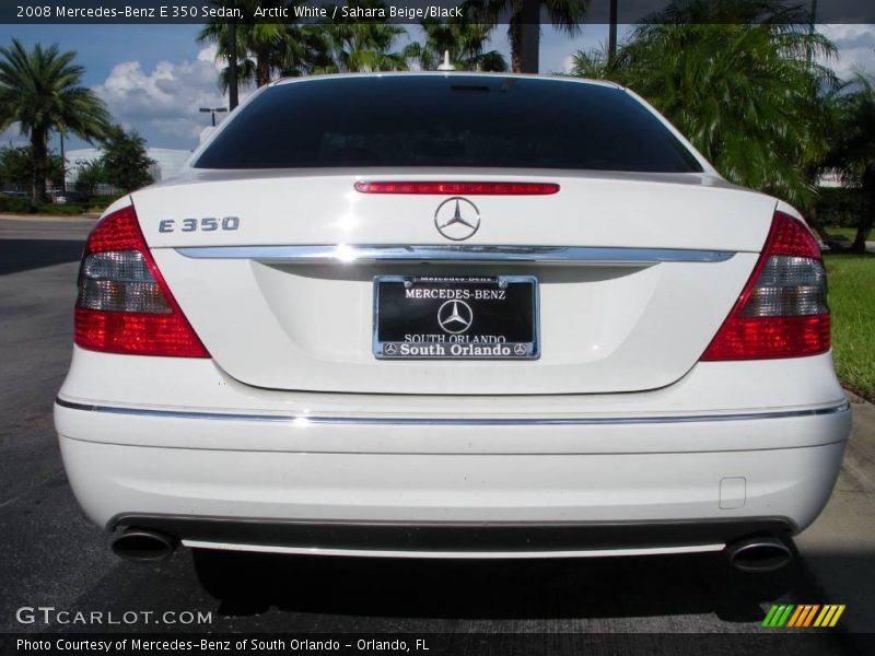 Arctic White / Sahara Beige/Black 2008 Mercedes-Benz E 350 Sedan
