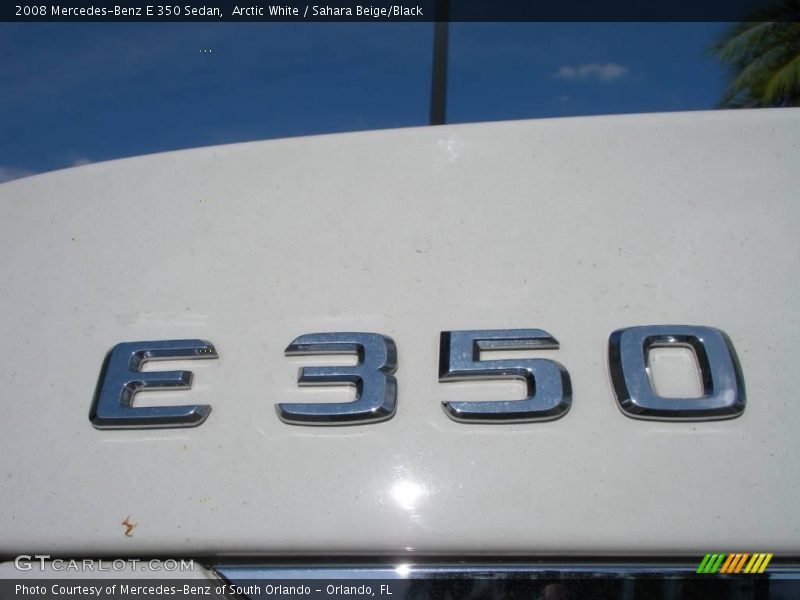 Arctic White / Sahara Beige/Black 2008 Mercedes-Benz E 350 Sedan