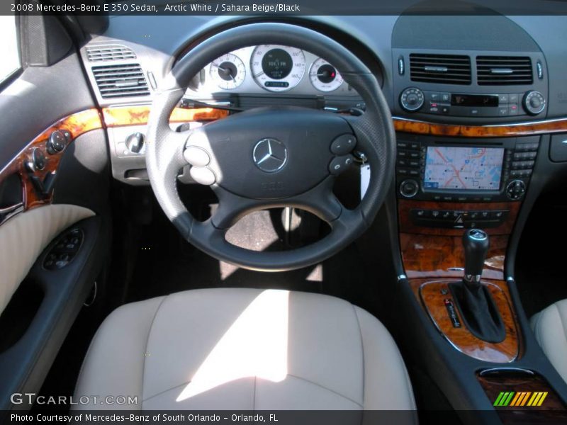 Arctic White / Sahara Beige/Black 2008 Mercedes-Benz E 350 Sedan