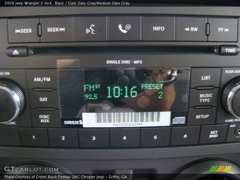 Black / Dark Slate Gray/Medium Slate Gray 2009 Jeep Wrangler X 4x4