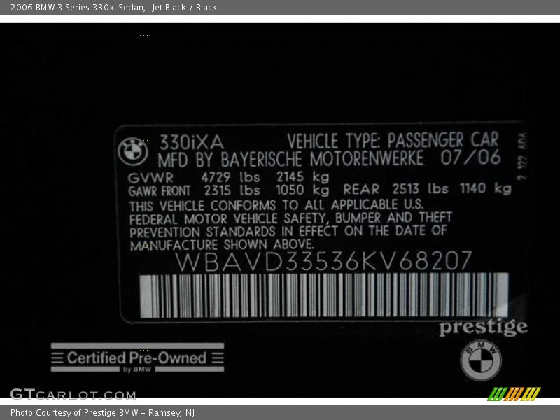 Jet Black / Black 2006 BMW 3 Series 330xi Sedan