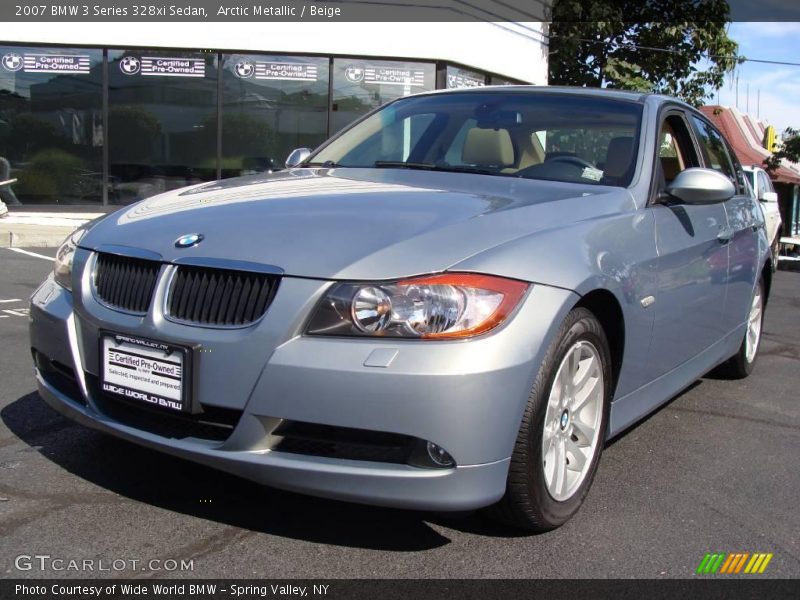 Arctic Metallic / Beige 2007 BMW 3 Series 328xi Sedan