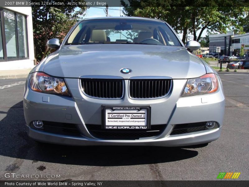 Arctic Metallic / Beige 2007 BMW 3 Series 328xi Sedan