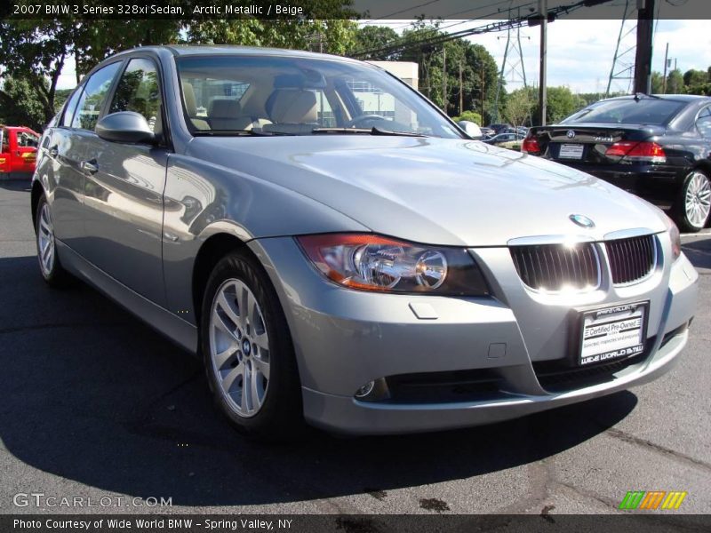 Arctic Metallic / Beige 2007 BMW 3 Series 328xi Sedan