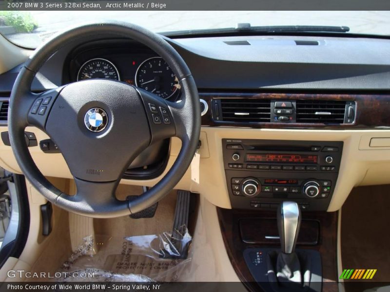 Arctic Metallic / Beige 2007 BMW 3 Series 328xi Sedan