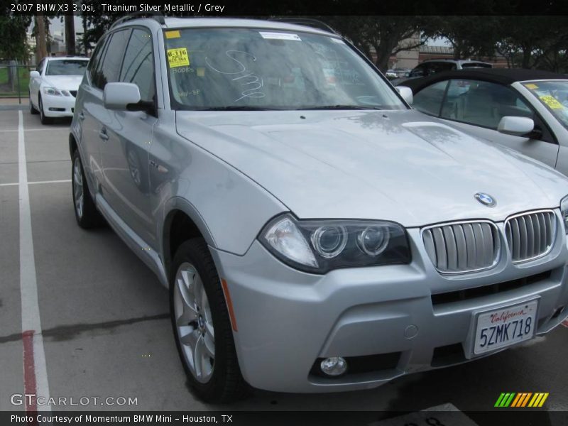 Titanium Silver Metallic / Grey 2007 BMW X3 3.0si