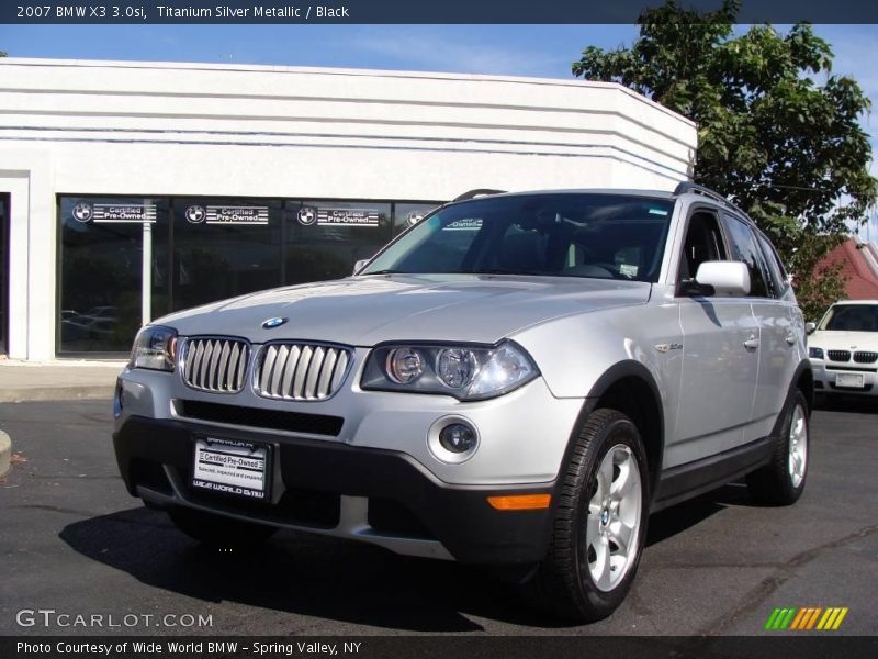 Titanium Silver Metallic / Black 2007 BMW X3 3.0si