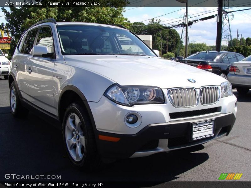 Titanium Silver Metallic / Black 2007 BMW X3 3.0si