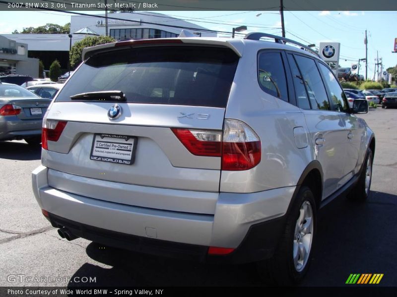 Titanium Silver Metallic / Black 2007 BMW X3 3.0si
