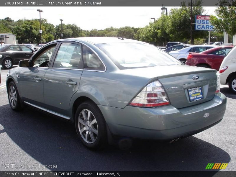 Titanium Green Metallic / Camel 2008 Ford Taurus SEL