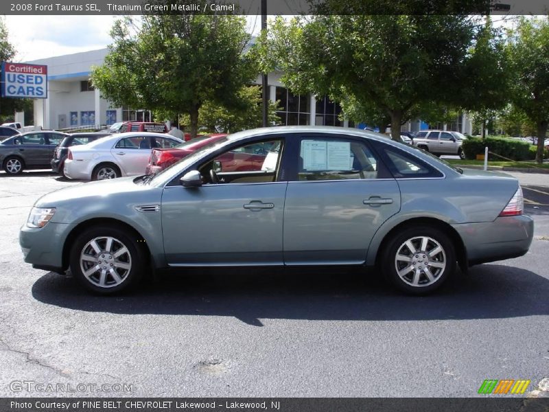 Titanium Green Metallic / Camel 2008 Ford Taurus SEL