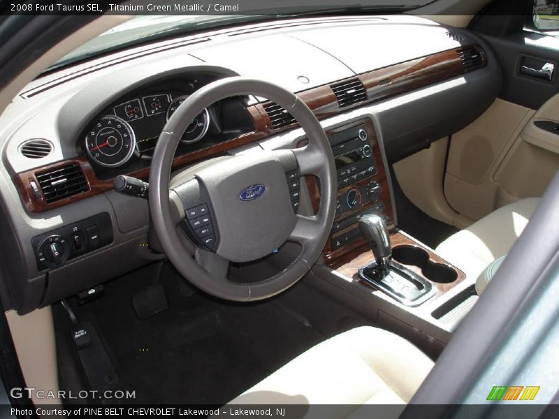 Titanium Green Metallic / Camel 2008 Ford Taurus SEL