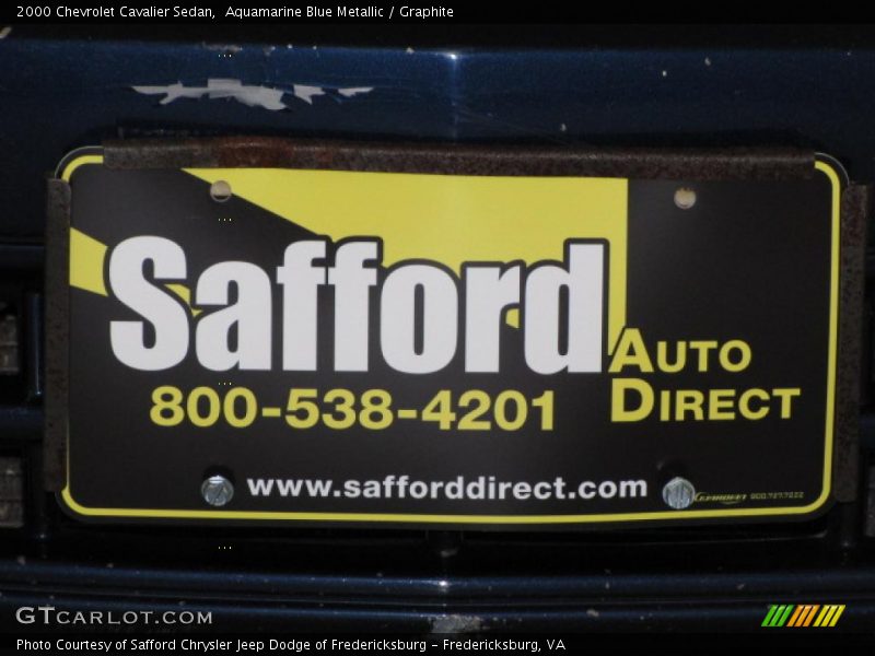 Aquamarine Blue Metallic / Graphite 2000 Chevrolet Cavalier Sedan