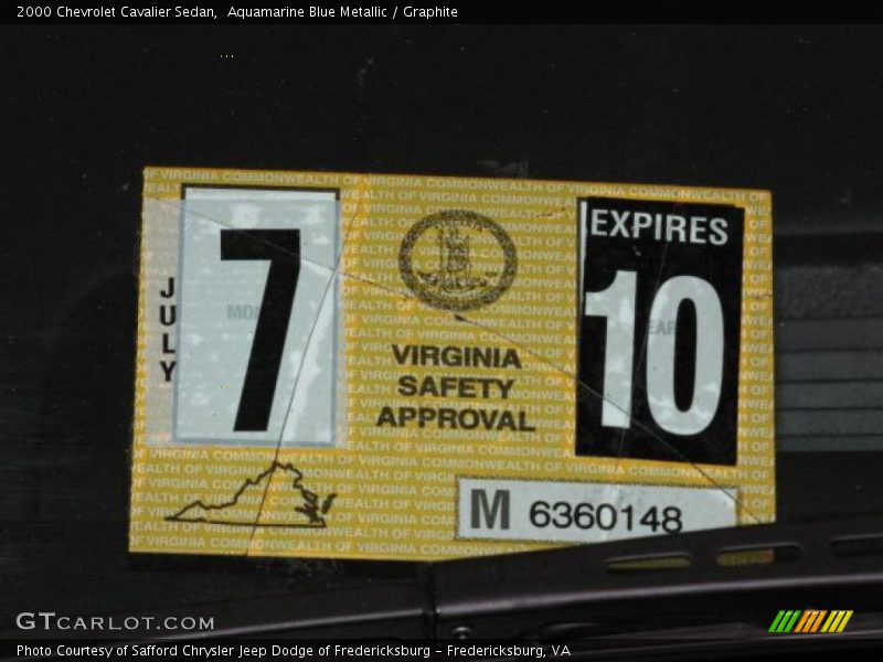 Aquamarine Blue Metallic / Graphite 2000 Chevrolet Cavalier Sedan