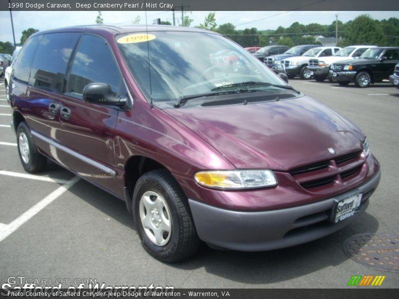 Deep Cranberry Pearl / Mist Gray 1998 Dodge Caravan