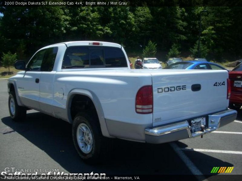 Bright White / Mist Gray 2000 Dodge Dakota SLT Extended Cab 4x4