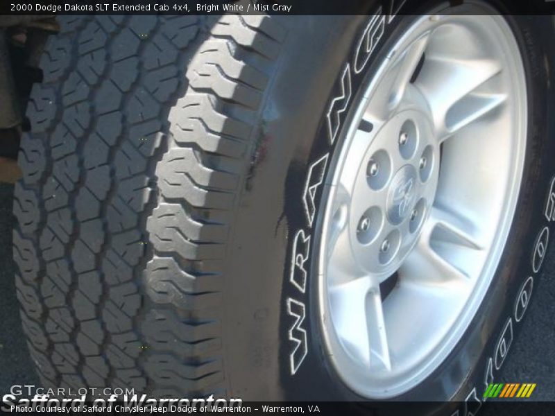 Bright White / Mist Gray 2000 Dodge Dakota SLT Extended Cab 4x4
