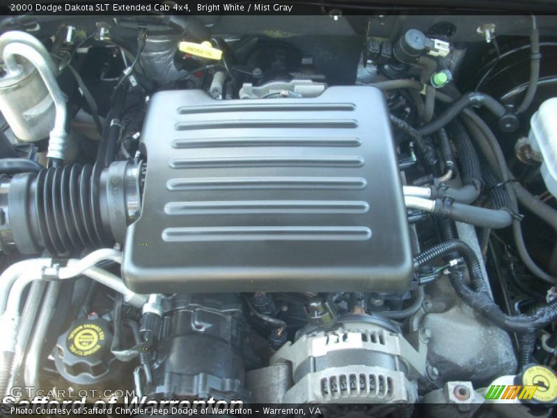 Bright White / Mist Gray 2000 Dodge Dakota SLT Extended Cab 4x4