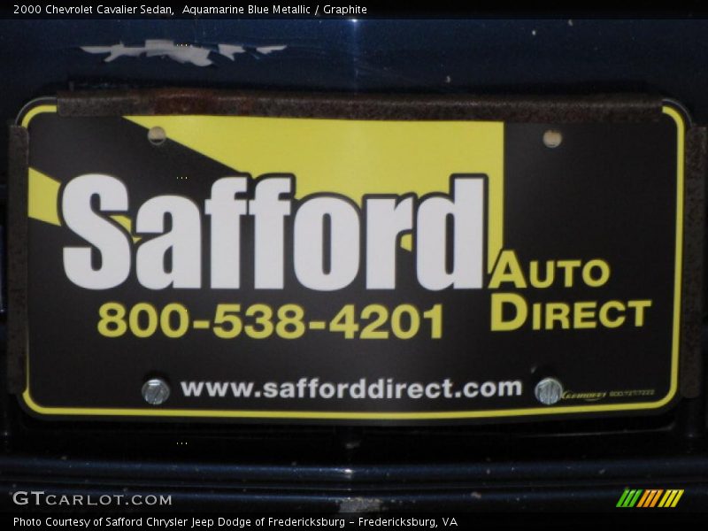 Aquamarine Blue Metallic / Graphite 2000 Chevrolet Cavalier Sedan