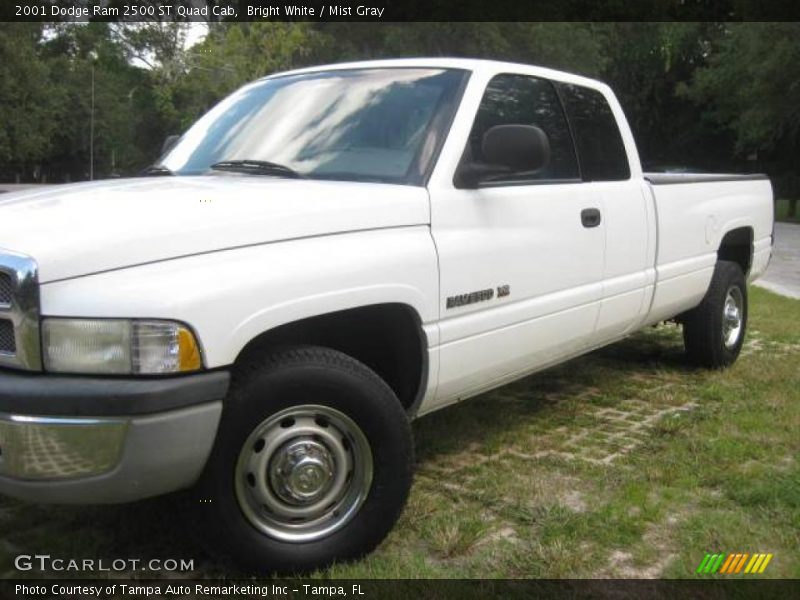 Bright White / Mist Gray 2001 Dodge Ram 2500 ST Quad Cab
