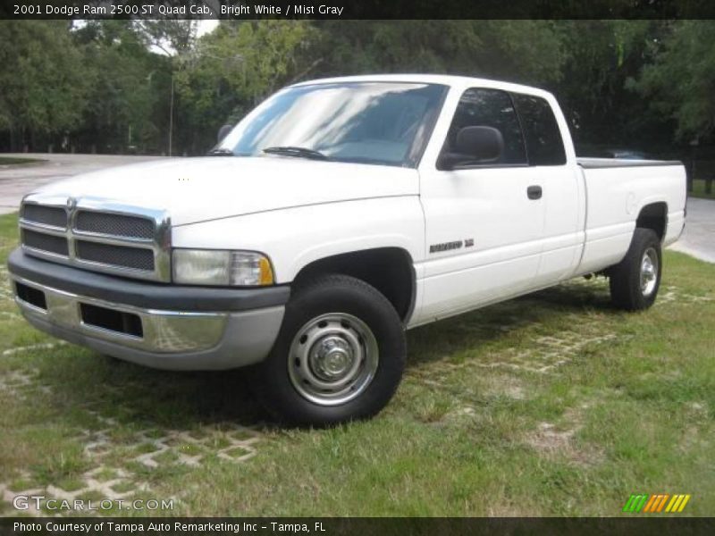 Bright White / Mist Gray 2001 Dodge Ram 2500 ST Quad Cab