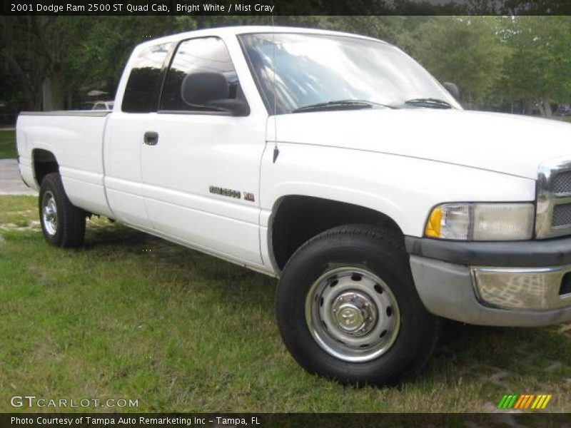 Bright White / Mist Gray 2001 Dodge Ram 2500 ST Quad Cab