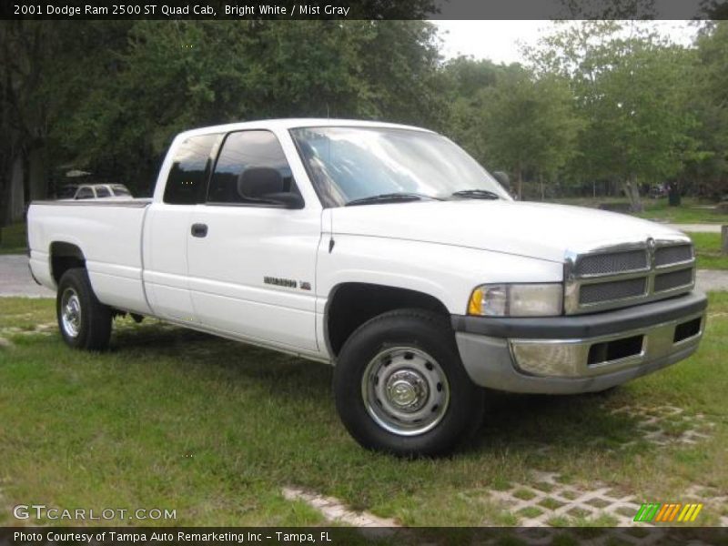 Bright White / Mist Gray 2001 Dodge Ram 2500 ST Quad Cab