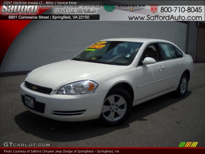 White / Neutral Beige 2007 Chevrolet Impala LT