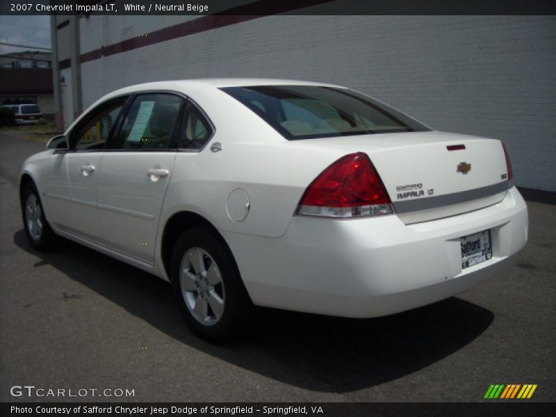 White / Neutral Beige 2007 Chevrolet Impala LT