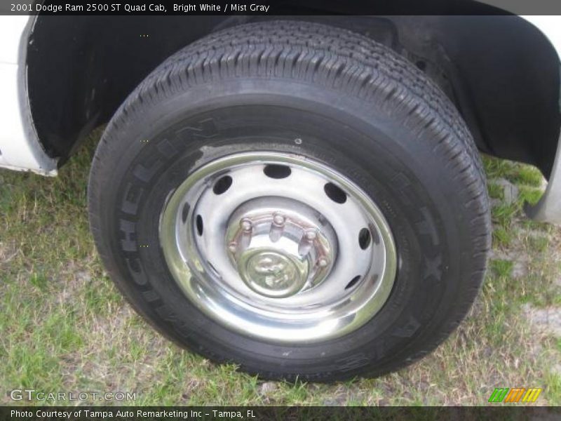 Bright White / Mist Gray 2001 Dodge Ram 2500 ST Quad Cab
