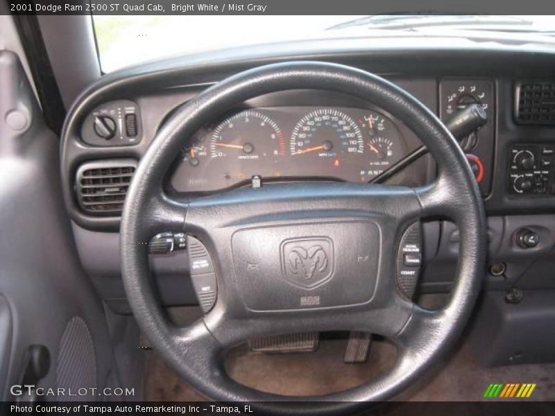 Bright White / Mist Gray 2001 Dodge Ram 2500 ST Quad Cab