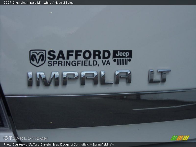 White / Neutral Beige 2007 Chevrolet Impala LT