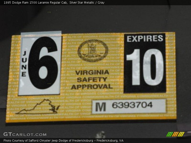 Silver Star Metallic / Gray 1995 Dodge Ram 1500 Laramie Regular Cab