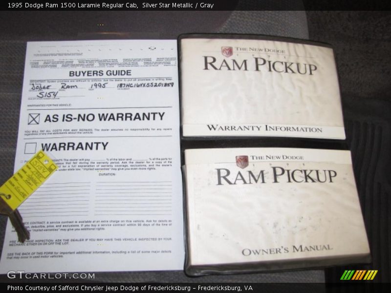 Silver Star Metallic / Gray 1995 Dodge Ram 1500 Laramie Regular Cab