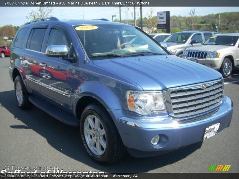Marine Blue Pearl / Dark Khaki/Light Graystone 2007 Chrysler Aspen Limited 4WD
