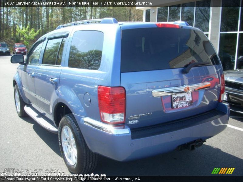 Marine Blue Pearl / Dark Khaki/Light Graystone 2007 Chrysler Aspen Limited 4WD