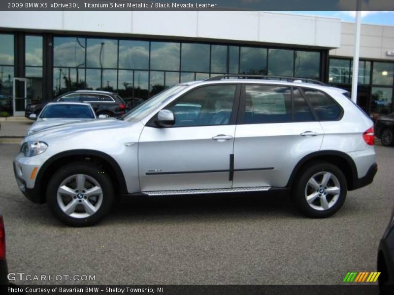 Titanium Silver Metallic / Black Nevada Leather 2009 BMW X5 xDrive30i