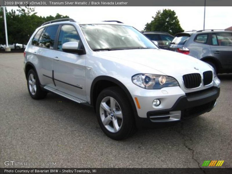 Titanium Silver Metallic / Black Nevada Leather 2009 BMW X5 xDrive30i