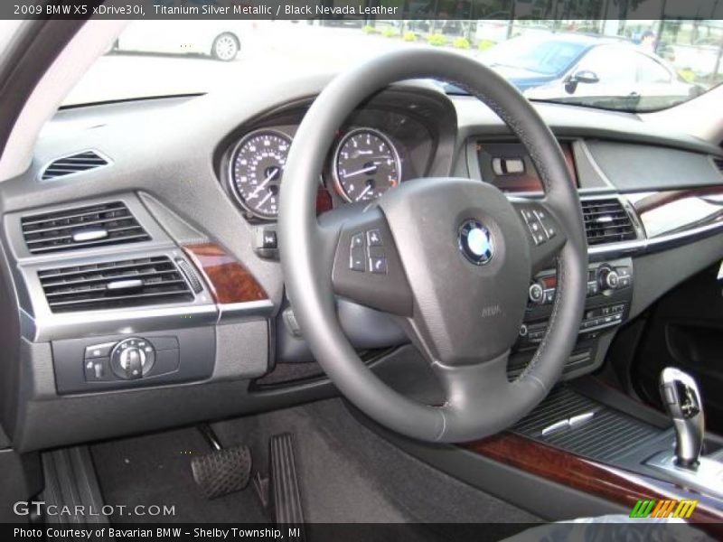 Titanium Silver Metallic / Black Nevada Leather 2009 BMW X5 xDrive30i