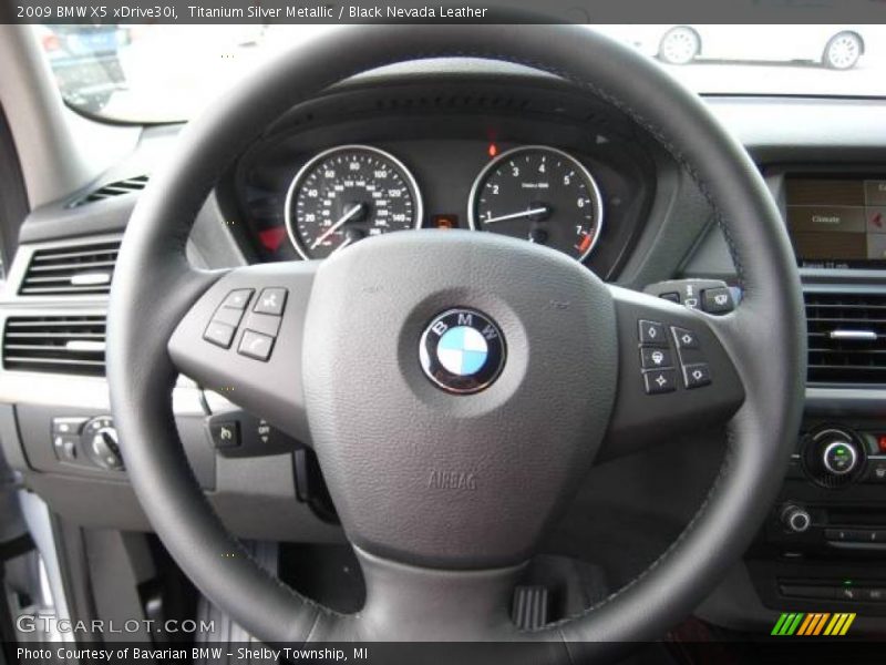 Titanium Silver Metallic / Black Nevada Leather 2009 BMW X5 xDrive30i