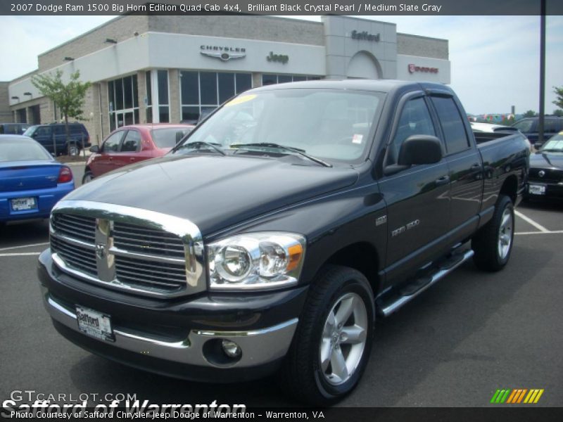 Brilliant Black Crystal Pearl / Medium Slate Gray 2007 Dodge Ram 1500 Big Horn Edition Quad Cab 4x4