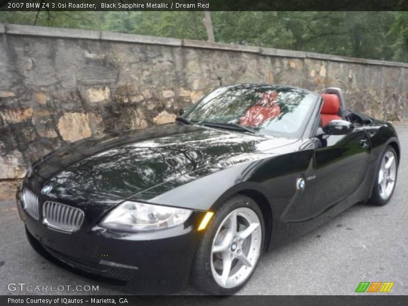 Black Sapphire Metallic / Dream Red 2007 BMW Z4 3.0si Roadster
