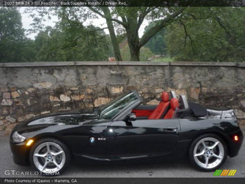 Black Sapphire Metallic / Dream Red 2007 BMW Z4 3.0si Roadster