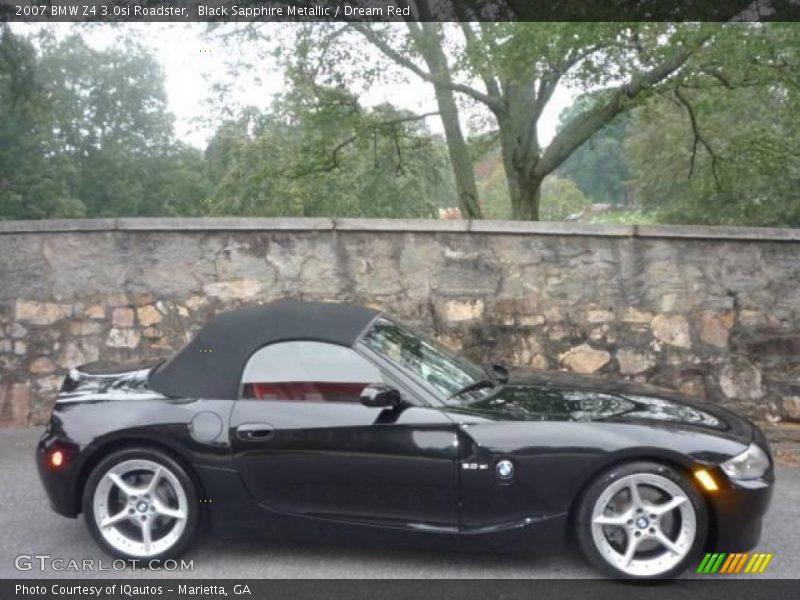 Black Sapphire Metallic / Dream Red 2007 BMW Z4 3.0si Roadster