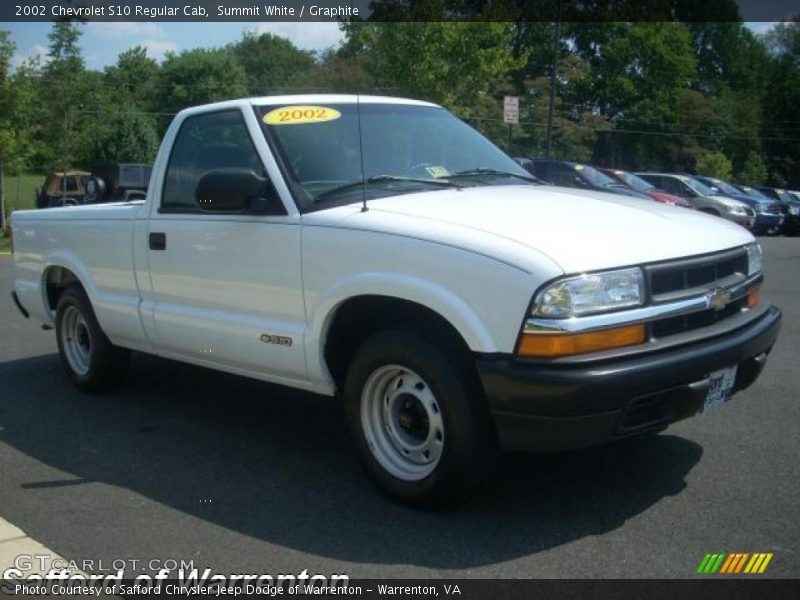 Summit White / Graphite 2002 Chevrolet S10 Regular Cab